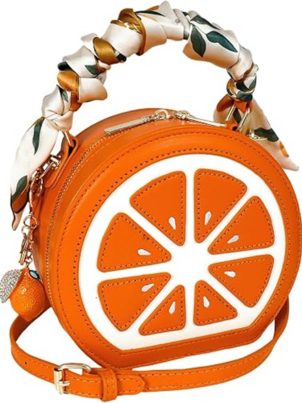 Lemon Purse Cute Fruit Shaped Bag with Charm Scarf 3Pcs Shoulder Handbag - Picture 2 of 8